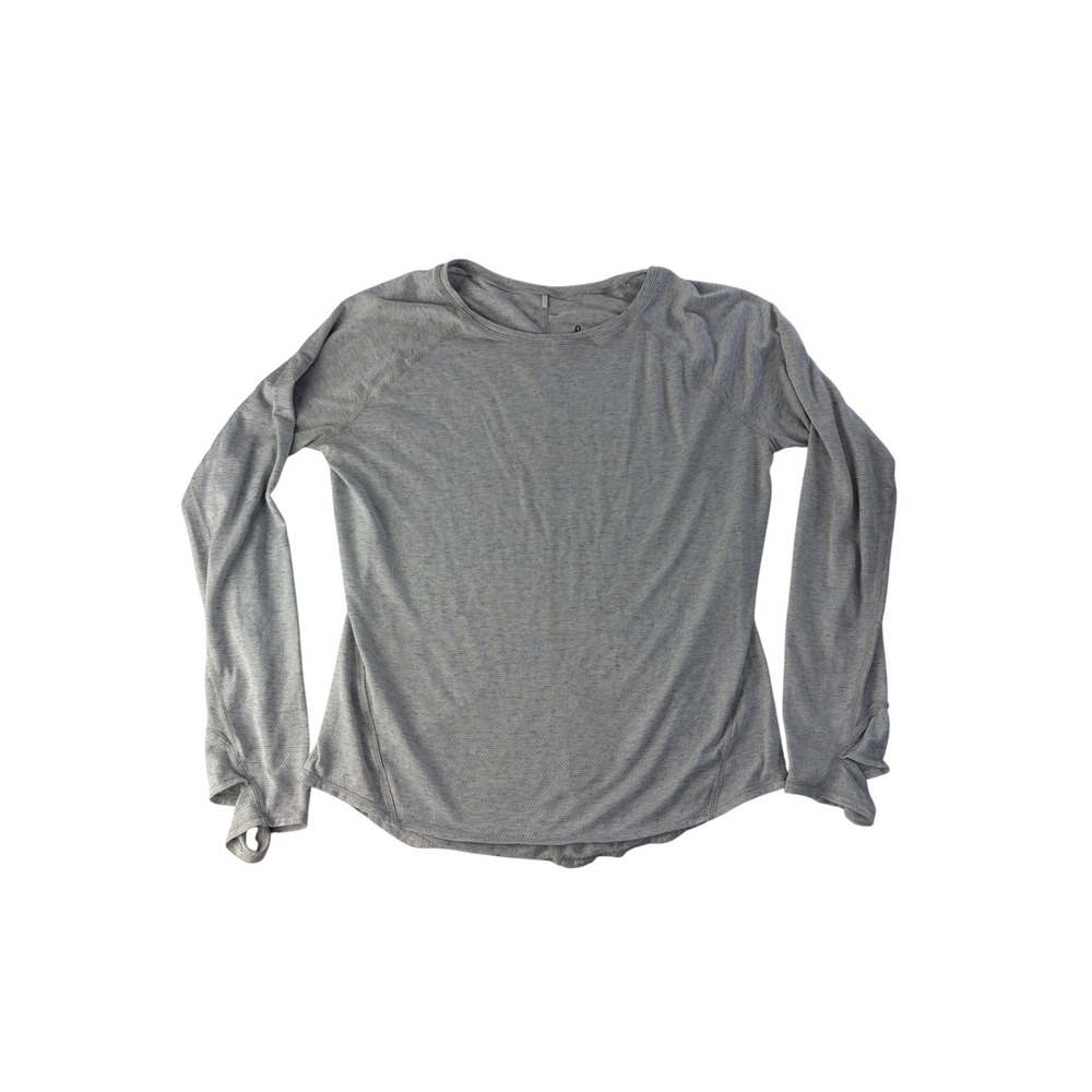Prana Top Womens Medium Long Sleeve Heathered Grey Thumbhole Base Layer Casual